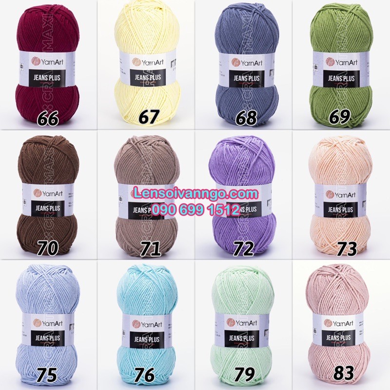 Len YarnArt JEANS PLUS Thổ Nhĩ Kì (cuộn 100gr)