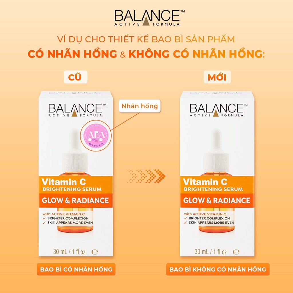Serum sáng da mờ thâm sau mụn Vitamin C Balance Active Formula 30ml