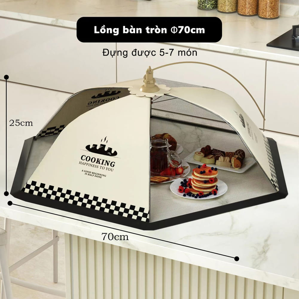 Lồng bàn gấp gọn đậy thức ăn - lồng bàn đậy thức ăn chống côn trùng chống bụi cỡ