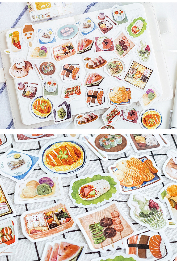 Hộp 46 stickers thức ăn uống