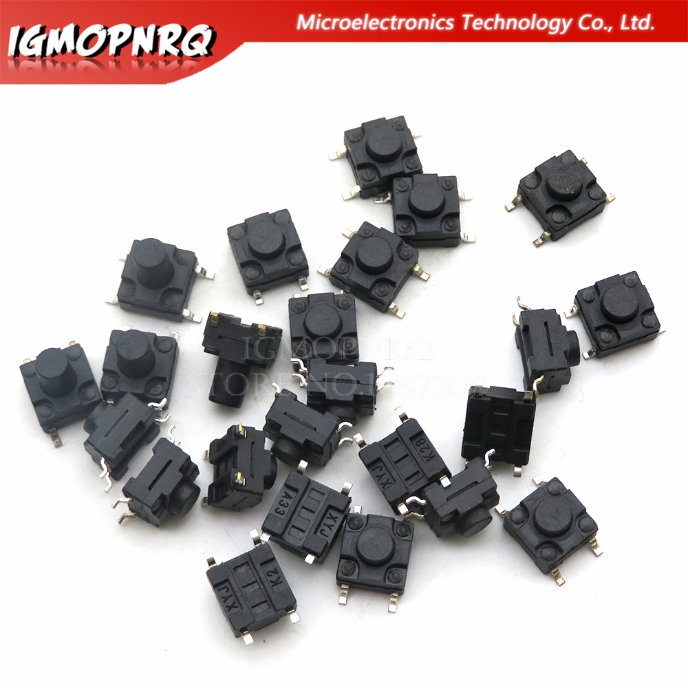 20PCS 6X6 PCB Tactile Mini Push Button Switch SMD DIP 4pin Micro Switch 6*6*4.3/5/6/7/8 Mm 6x6*4.3mm 5mm 6mm 7mm 8mm Waterproof integrated circuit