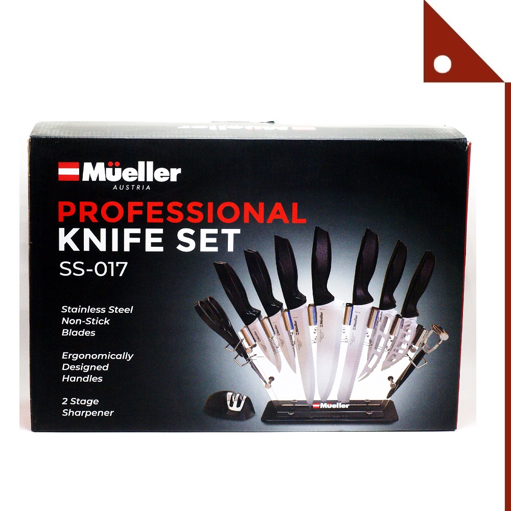 Mueller : MULSS-017* ชุดมีดทำครัว Stainless Steel Knife Set with Block, 17  Piece