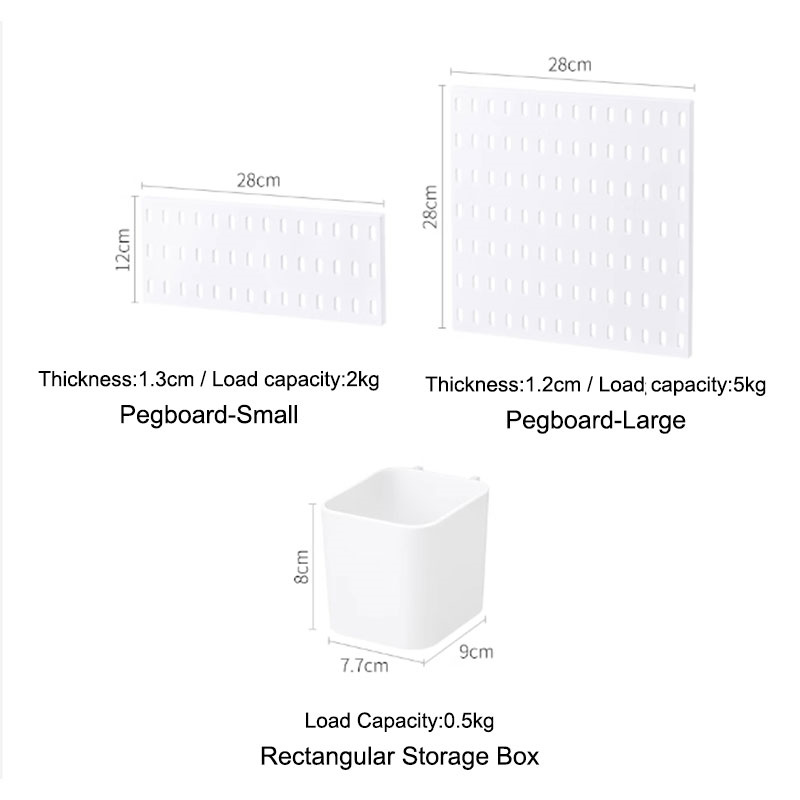 Pegboard Combination Kit, Wall Mounted Storage White Peg Boards Organizer For Walls Display Organization Encounter.