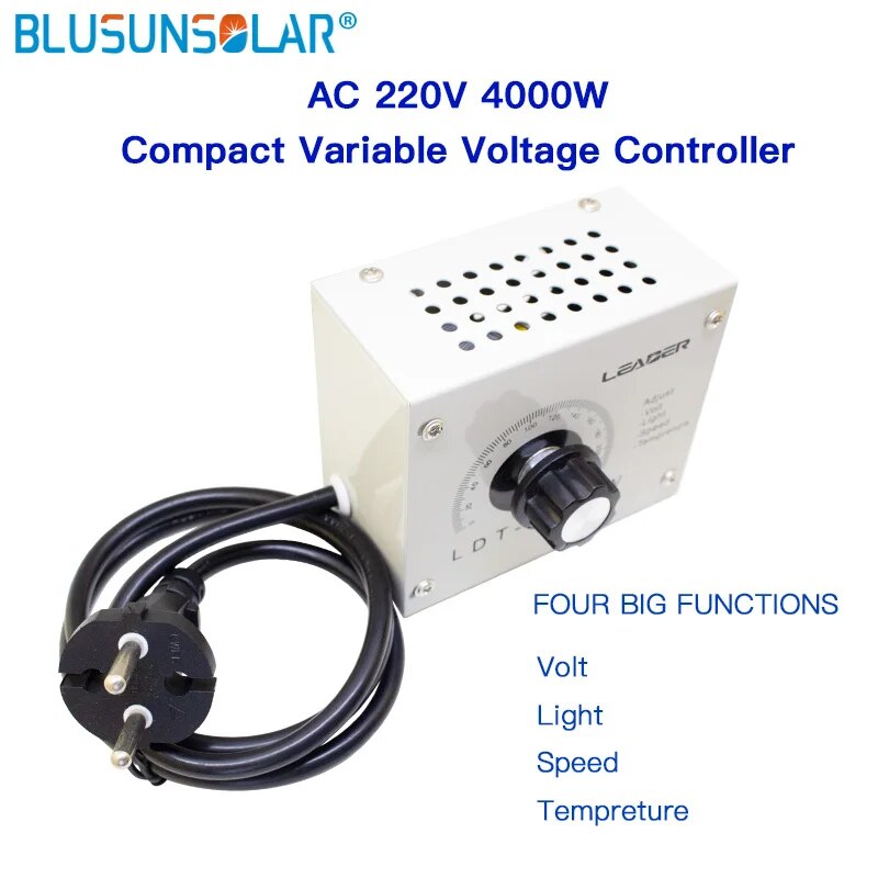 【Tech-savvy】 Adjustable Regulator Ac 220v 4000w Scr Dimmer Controller Portable Speed Temperature Compact Variable Voltage Controller