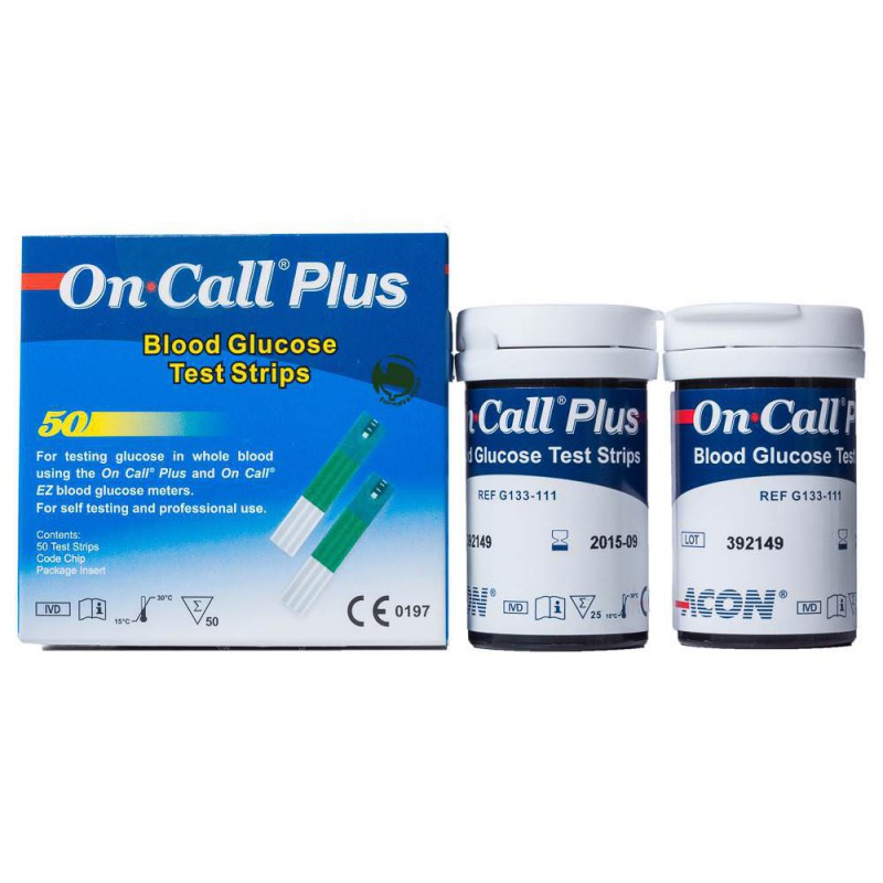 Hộp 50 Que Thử Đường Huyết On Call Plus (Có Phân Loại Kèm 50 Kim Chích Máu)