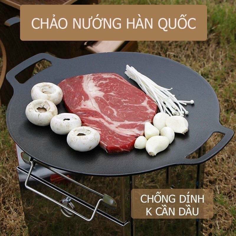 Chảo đá nướng chống dính cao cấp Ecoramic Hàn Quốc 33cm - hàng xuất khẩu