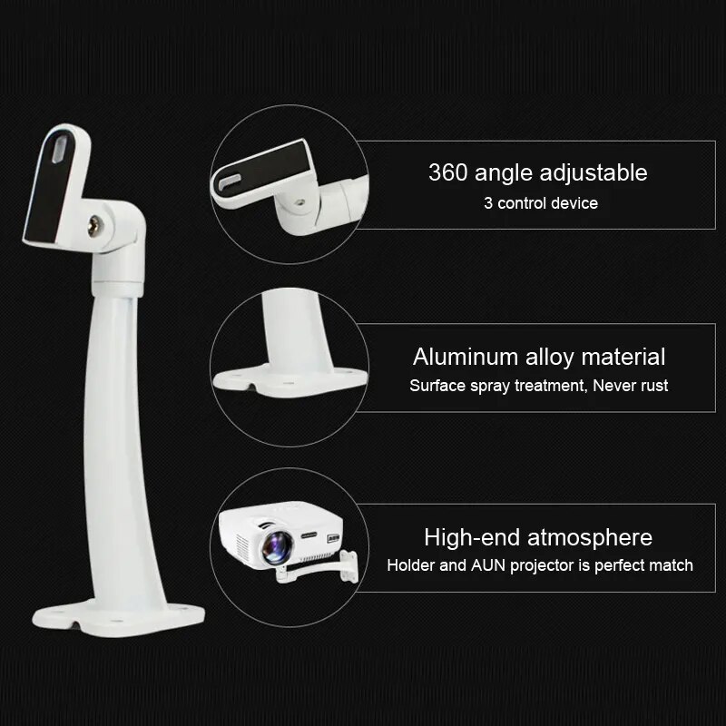 Brackets Wall Ceiling Mount wall 360 Degrees Adjustable Hanger Holder Loading Projector Accessories ZJ-360-A