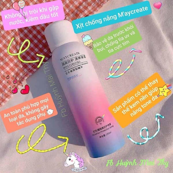 Xịt chống nắng Maycreate CN50.Shop_Hân_Chi