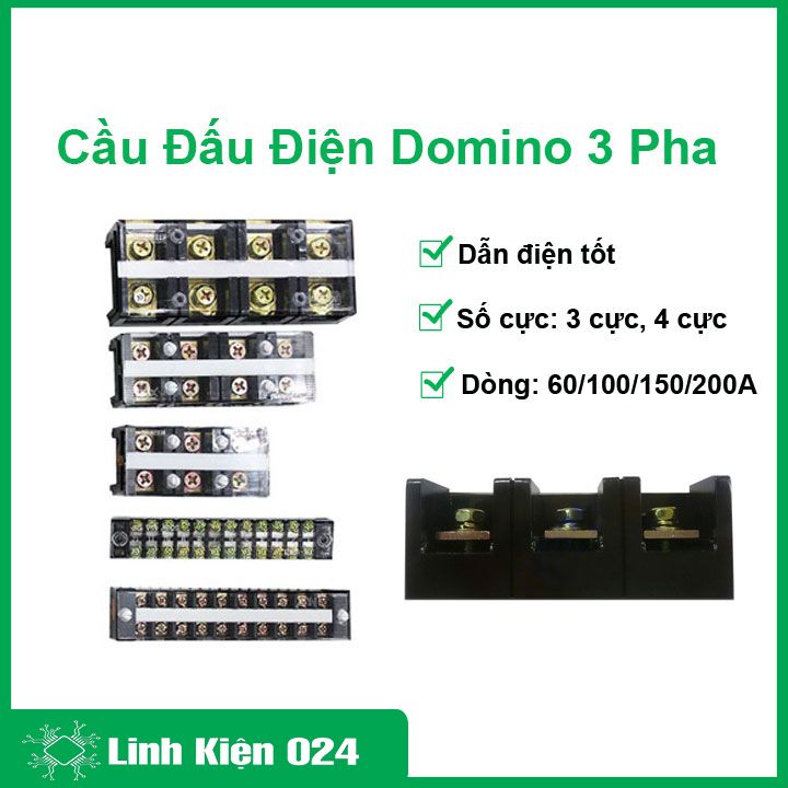 Cầu đấu dây điện domino 3 pha 4 cực 60a/100a/150a/200a