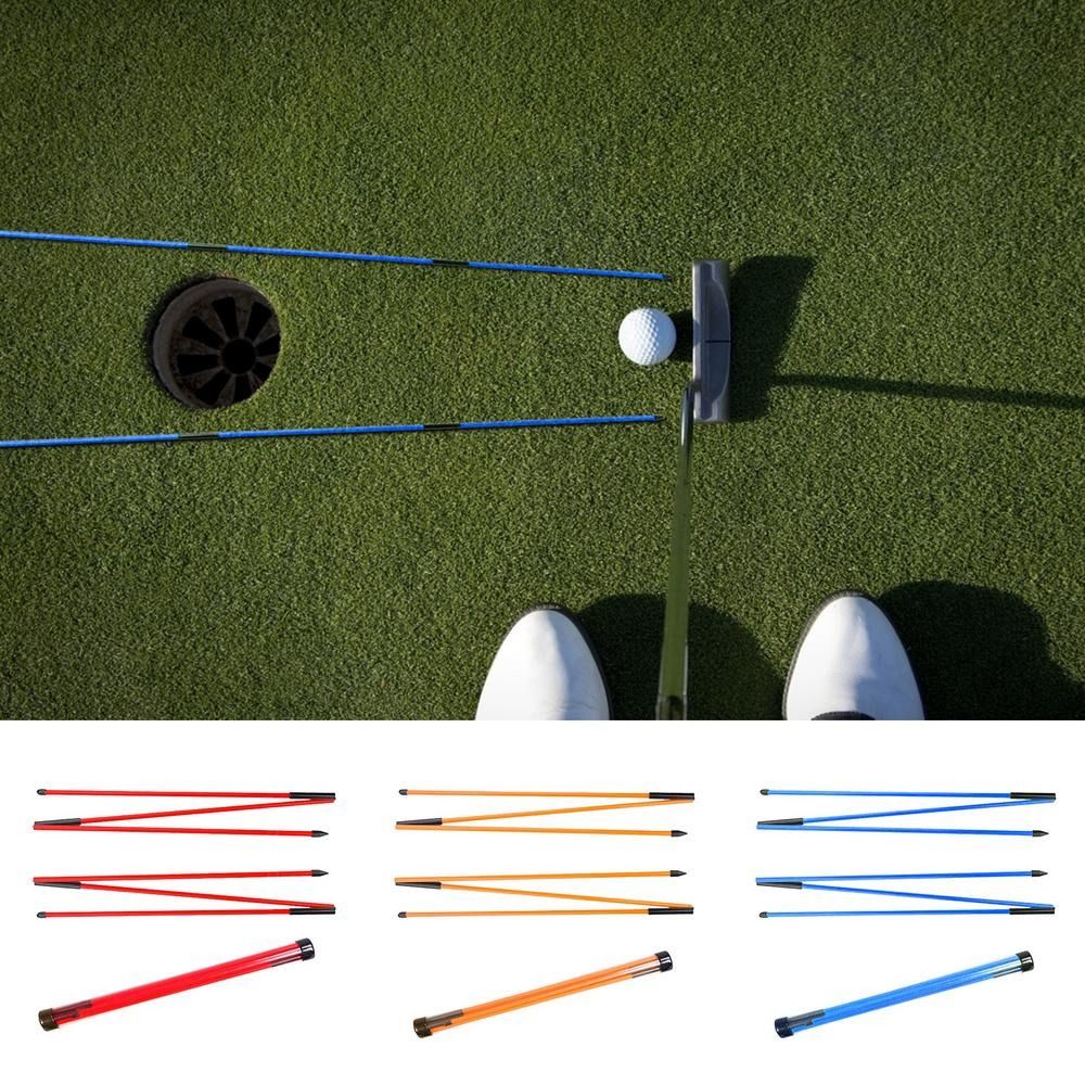 SHOP 1586 Folding Golf Alignment Sticks Improve Golf Level Collapsible Golf Practice Rods Golf Training Aid Lightweight Folding Direction Indicator Stick Golf Beginner Player