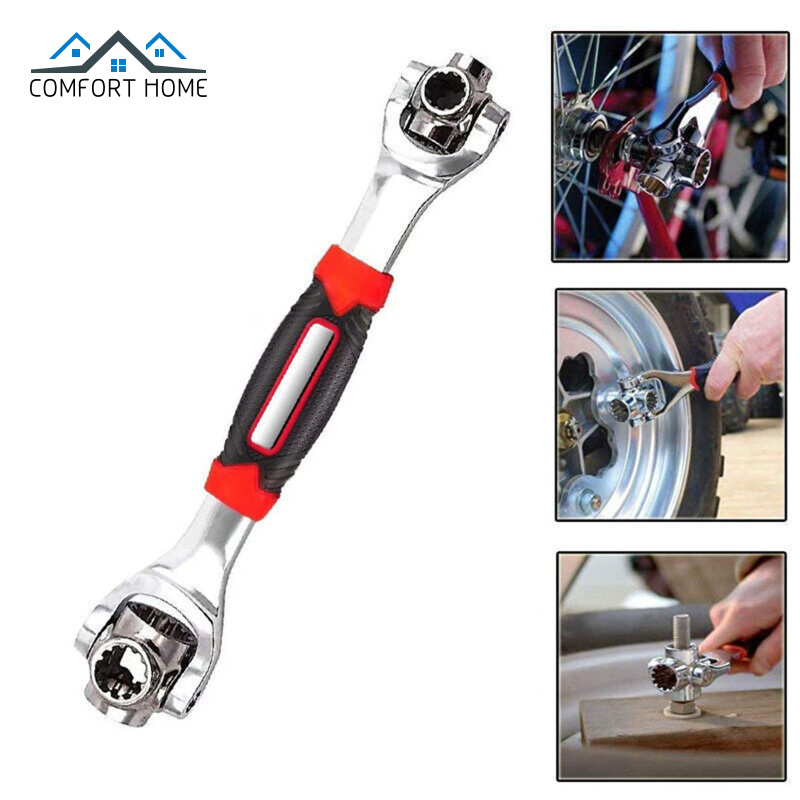 Adjustable Wrench Multipurpose 52-in-1 Wrench 360 Degree Rotation Multi-functional Spanner Car Repair Tool