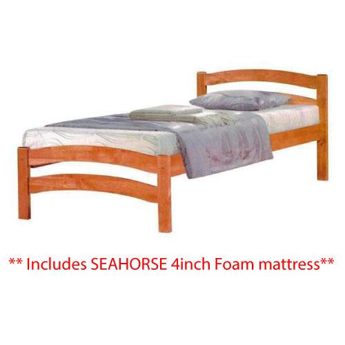 [Furniture Amart] Single Solid Wooden Bed Frame + mattress (seahorse