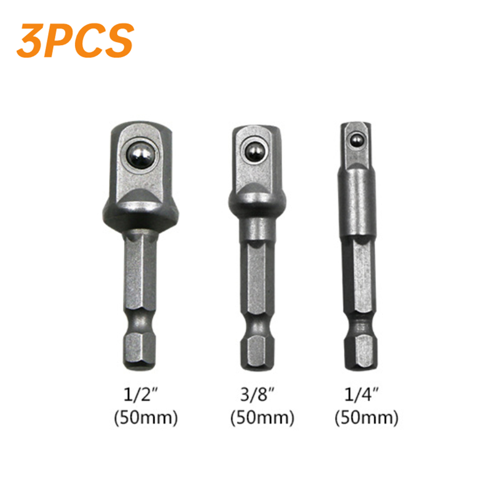 Chrissole 1/4" 3/8" 1/2" Driver Adapter Hex Wrench Adapter Power Extension Drill Bits Bar Hex