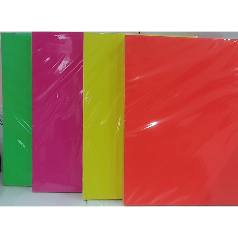 Combo 10 tờ giấy decal A4 màu dạ quang