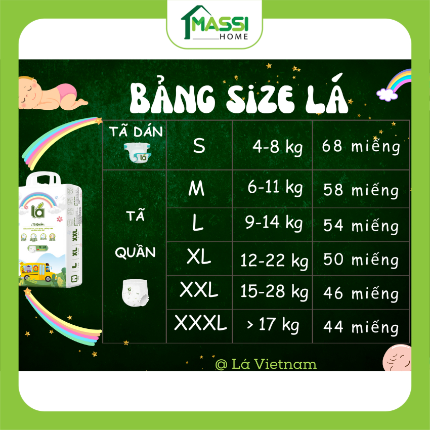 Tã Bỉm Quần Lá Tã Bỉm Quần Siêu Mỏng Siêu Nhẹ 28g (S68,M58,L54,Xl50,XXl46,XXXl44)