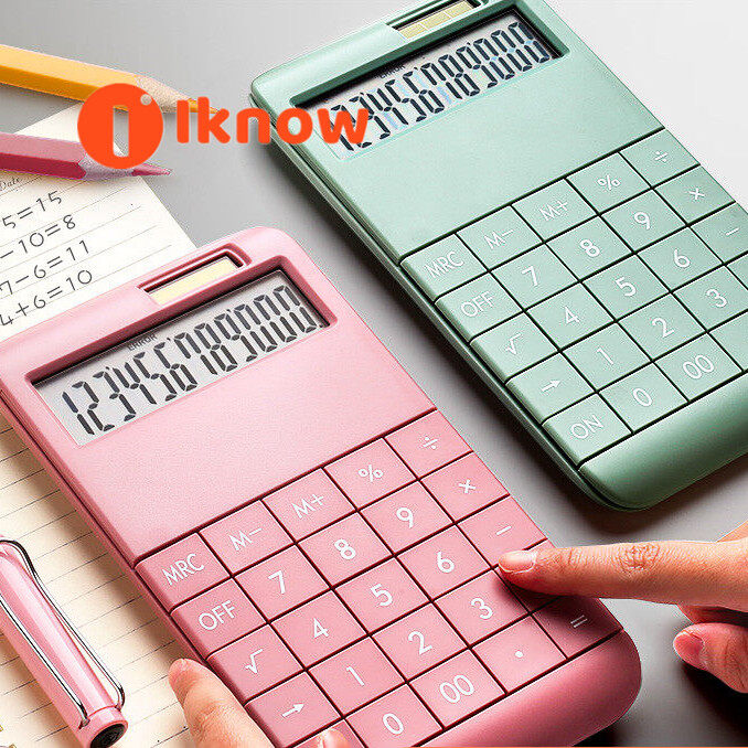 12 Digit Dual Powered Desktop Calculator,Large Display for Clear View and Easy Readability