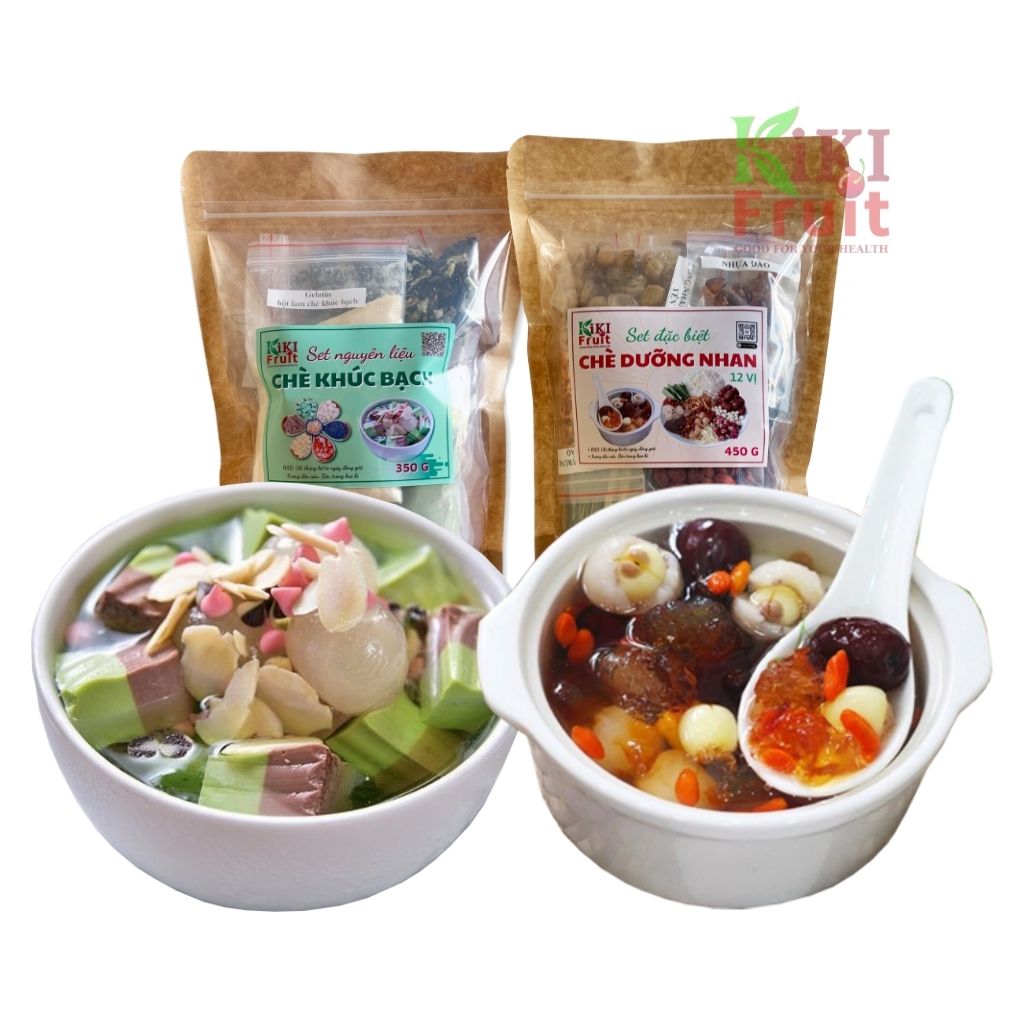 Combo 2 Set Chè Ngon, Chè Khúc Bạch Chè Dưỡng Nhan - KiKi Fruit
