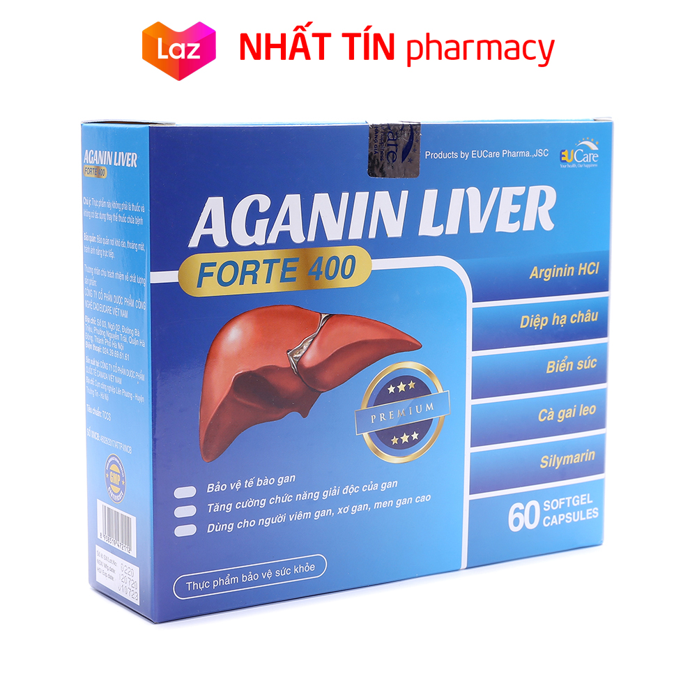 Viên uống bổ gan AGANIN LIVER tăng cường chức năng gan, giải độc gan - Hộp 60 viên thành phần cà gai leo, diệp hạ châu, biển súc - NHẤT TÍN PHARMACY