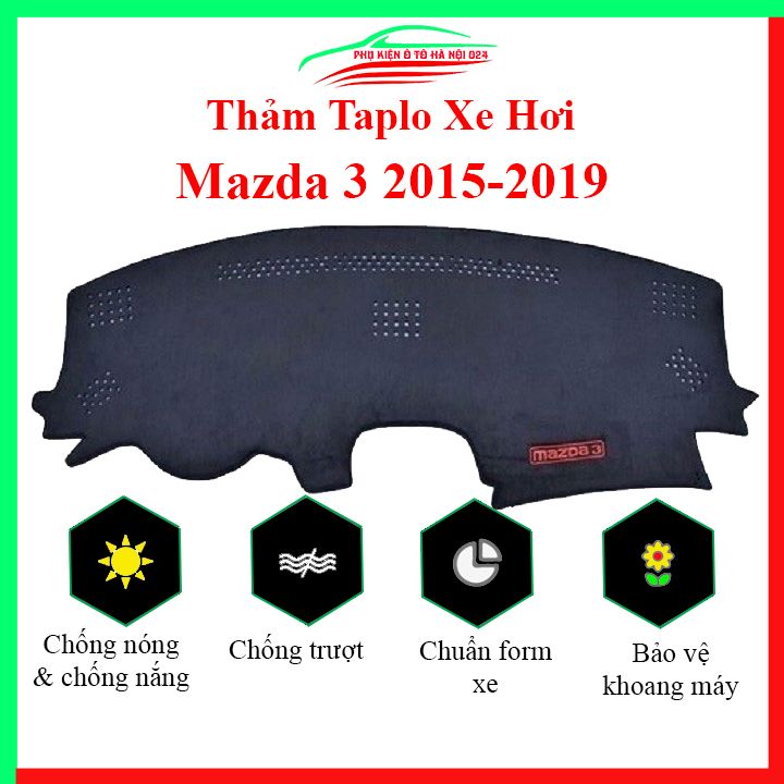 Thảm taplo ô tô Mazda 3 2015-2019 cao cấp, thảm nhung lót taplo xe hơi chống nắng, cách nhiệt tốt