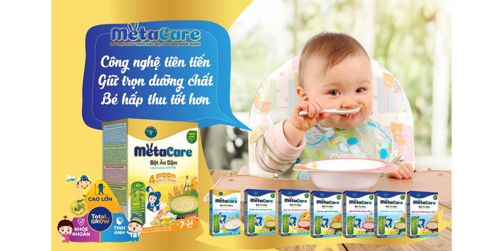 Bột ăn dặm Metacare tôm phô mai cũ dền olive 200g