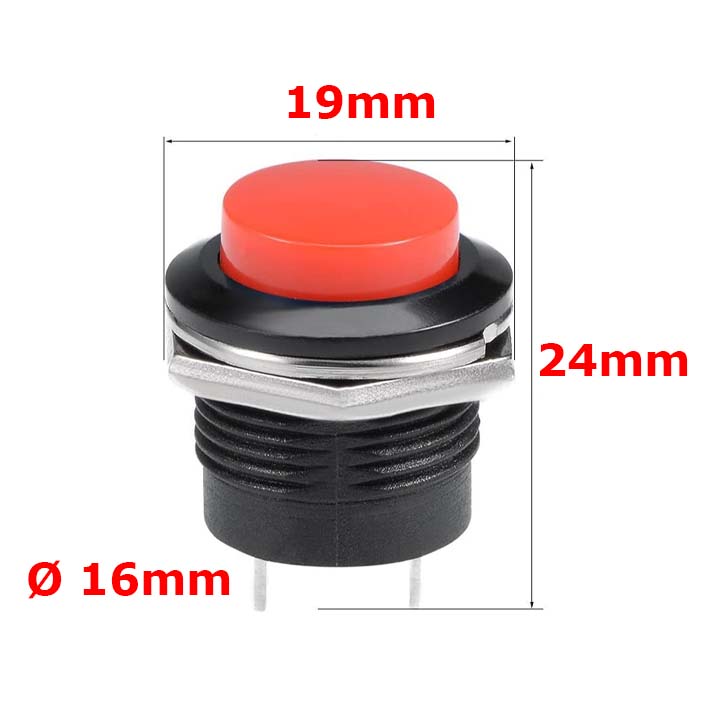 Nút Nhấn Nhả R13-507 3A 250V 16mm (Màu sắc ngẫu nhiên)