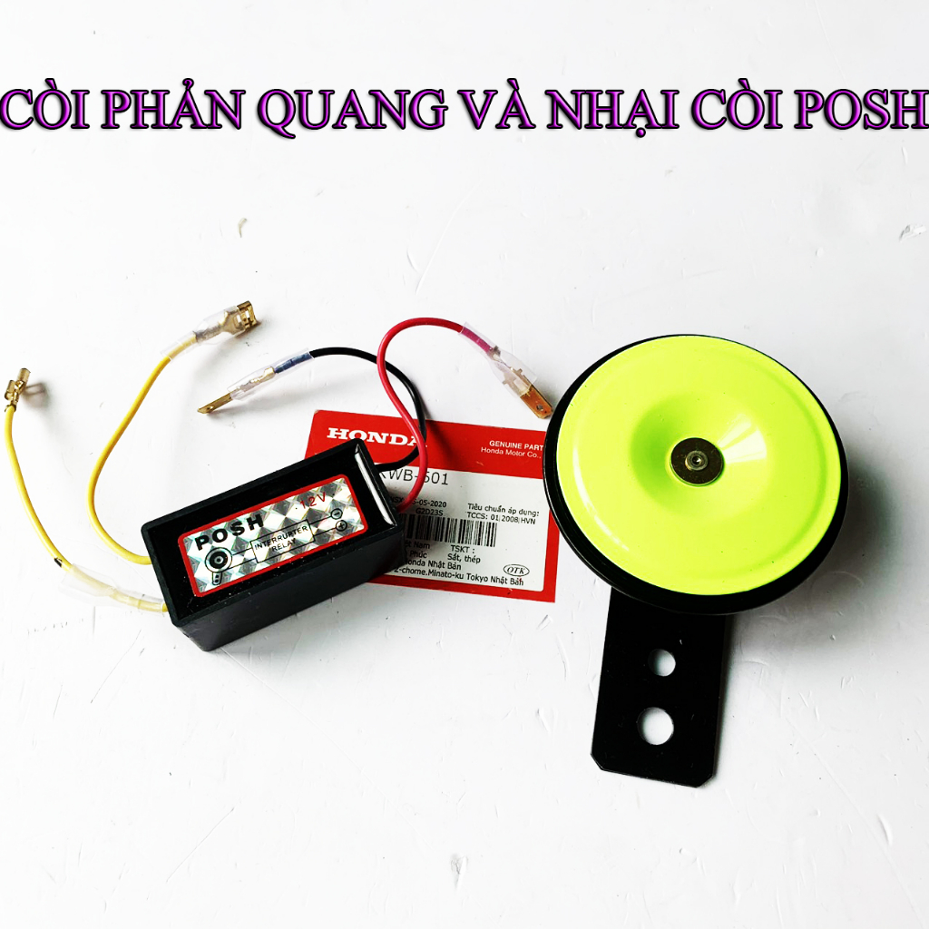 Nhại còi posh, nhại còi xe máy 12v sử dụng xe máy, còi phản quang thái ate