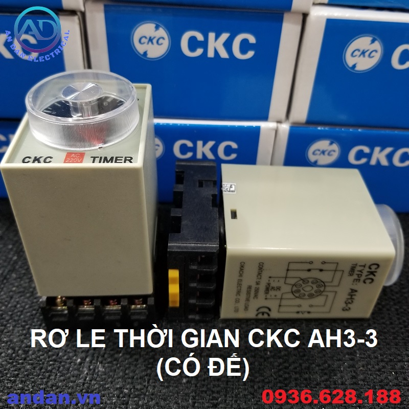 Rơ le thời gian, relay timer, rơle hẹn trễ ckc ah3-3 220vac 24vdc 10s 30s 60s 10m 30m 60m