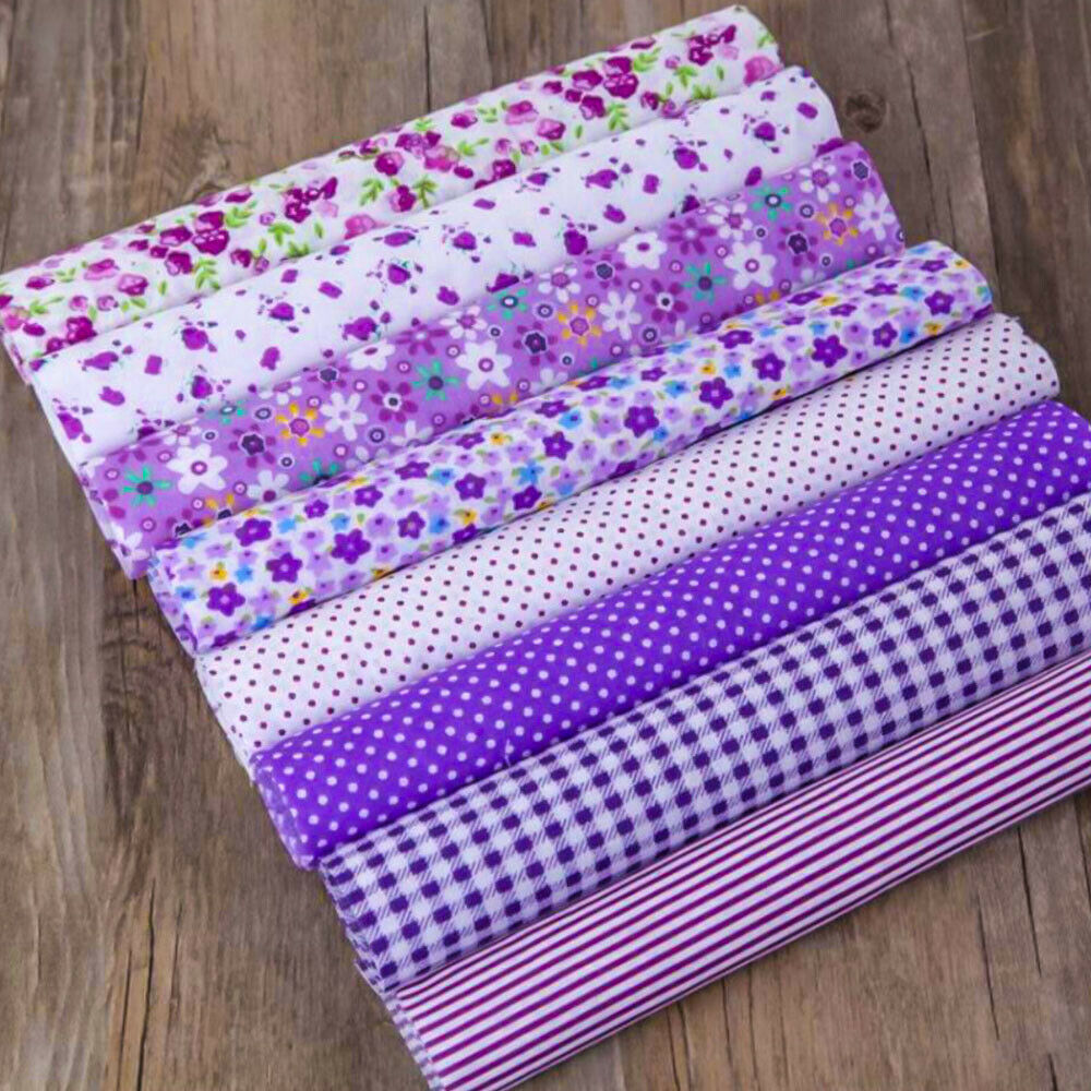 7pcs 25*25cm Square Cotton Fabric Cloth Sewing Patchwork Assorted Pre Cut Handicraft Diy Handmade Craft Material. 