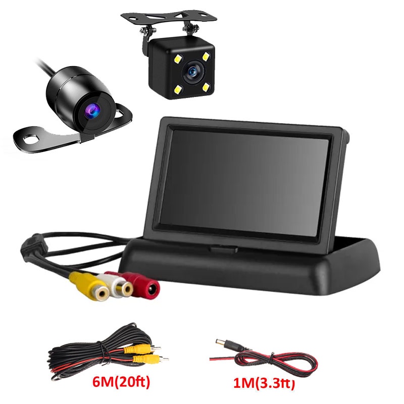 4.3 Fold Monitor For Video Car Rear Forward Back View Side Front Parking  Camera