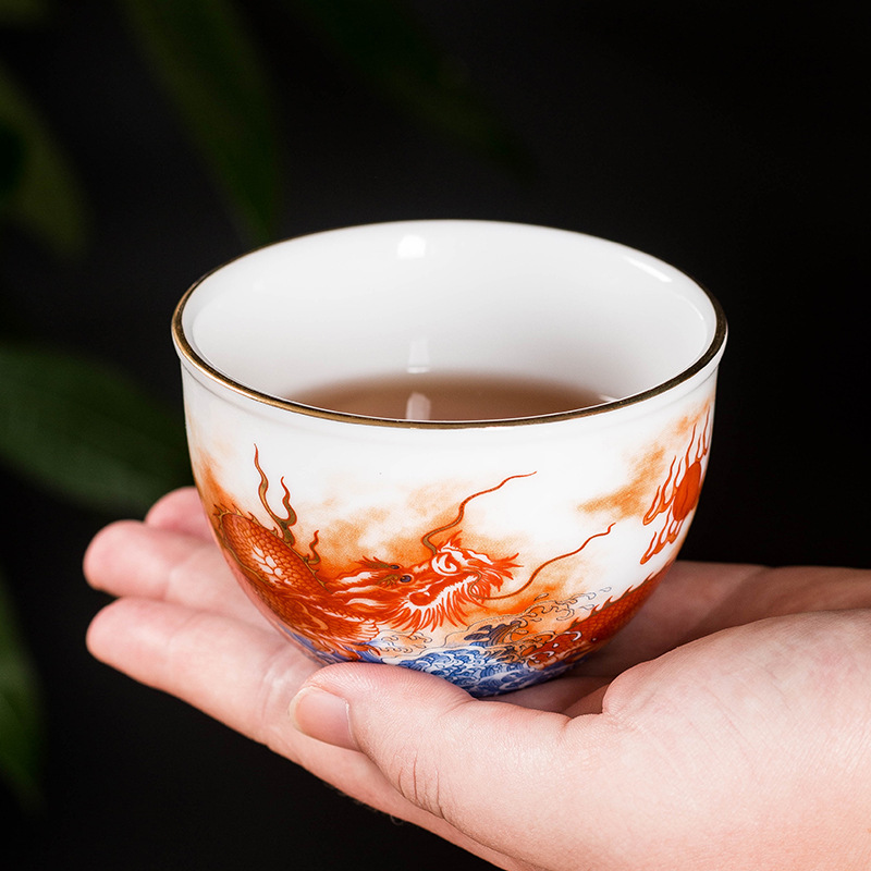 Chén trà Chủ Long Phụng sứ Cảnh Đức Trấn