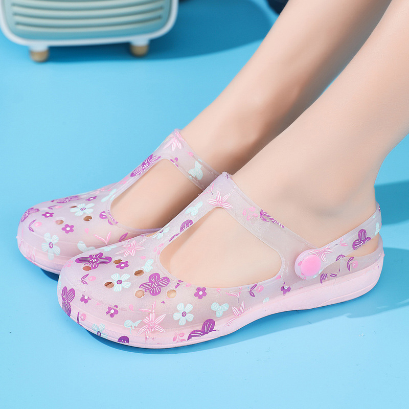 Giày búp bê nhựa dẻo đế bằng chống trượt siêu nhẹ thời trang mùa hè cho nữ