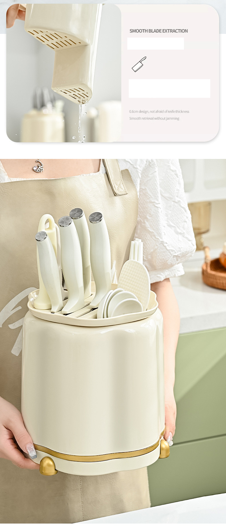 Knife holder rotation household knife holder knife multi-function shelf kitchen storage chopstick barrel storage rack