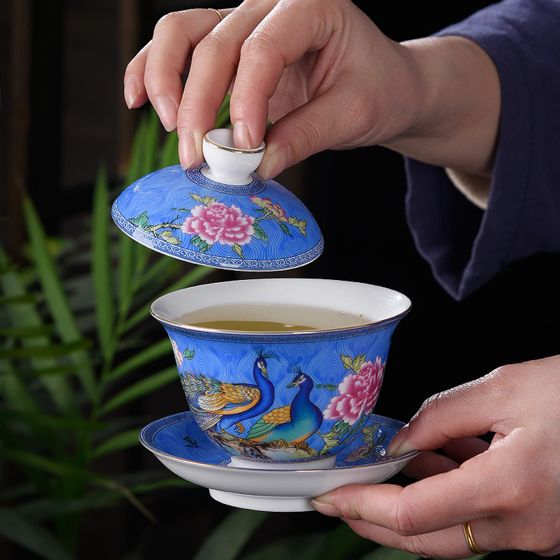 Chén Khải sứ trắng Bạch Định thấu quang 210 ml