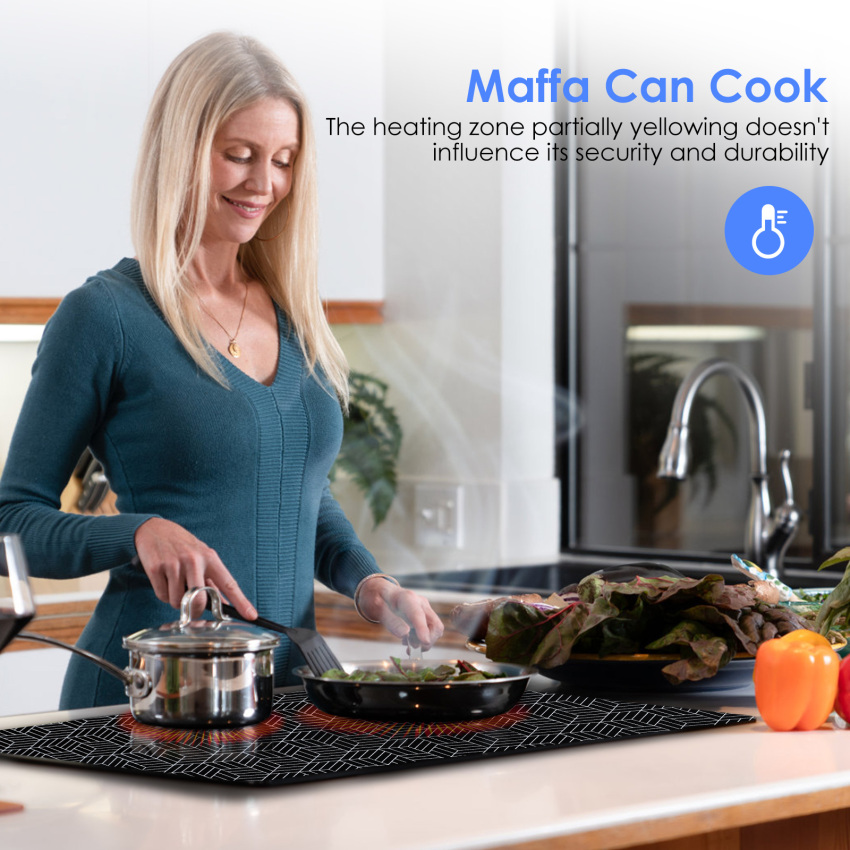 Large Induction Hob Protector Mat 52x78cm,Induction Hob Cover - Cooktop Scratch Protector - For Induction Stove,Multifunctional Silicone Mats