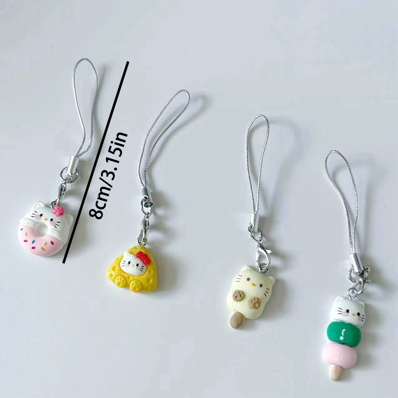 Hello Kitty Rope Chain Ins Style Hello Kitty Phone Chain Sweet Cartoon Cat Pendant Earphone ...