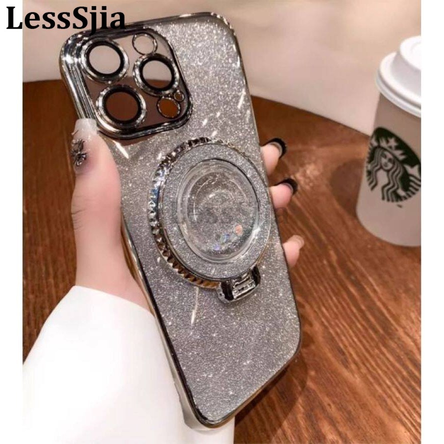 Phone cover Realme C65 C67 C75 Back case with Liquid Glitter Quicksand hourglass Stand Holder Luxury Shiny Gradient Plating Girls Slim For Realme C75 C67 C65 Phone cases.