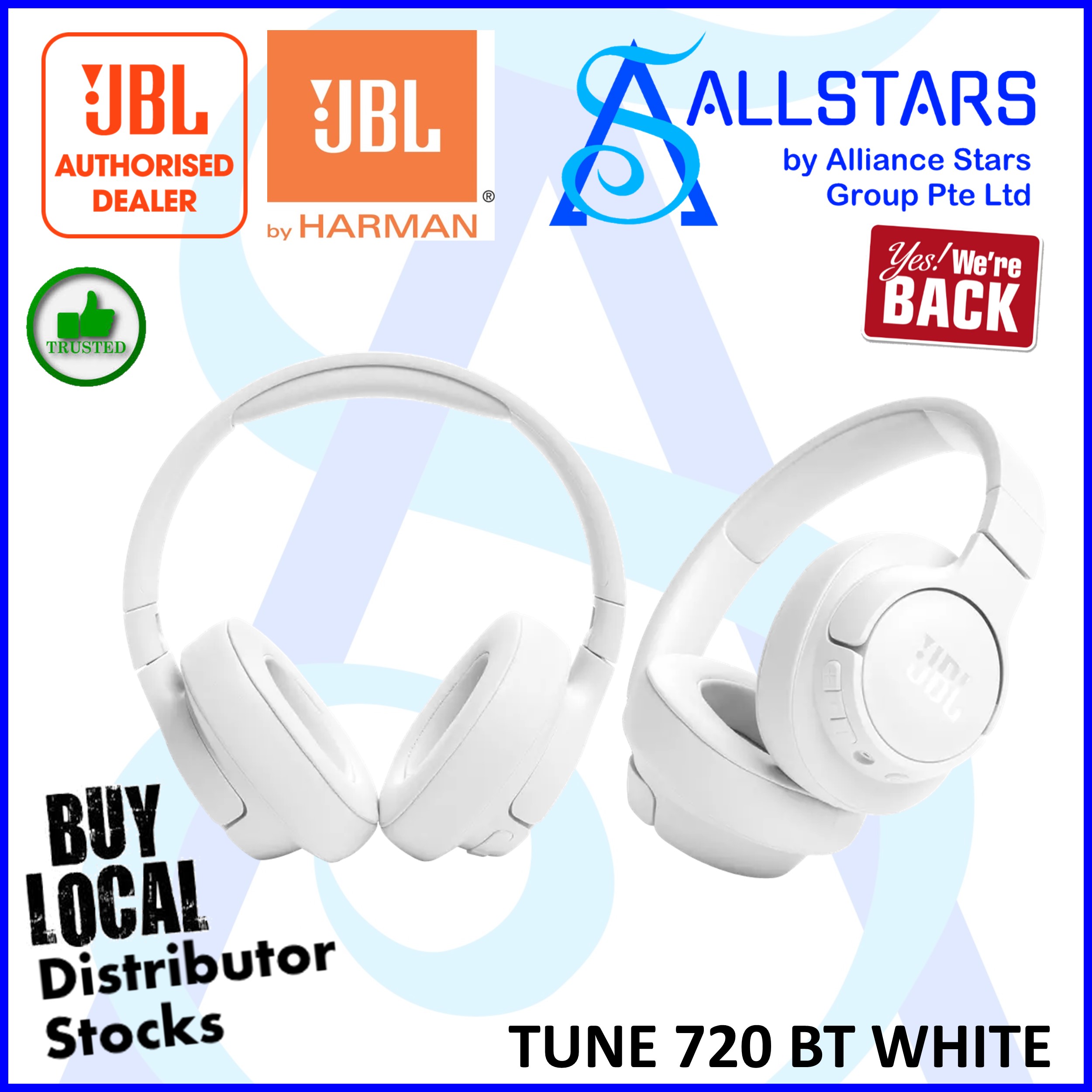 JBL Tune 720BT - White (JBLT720BTWHT)