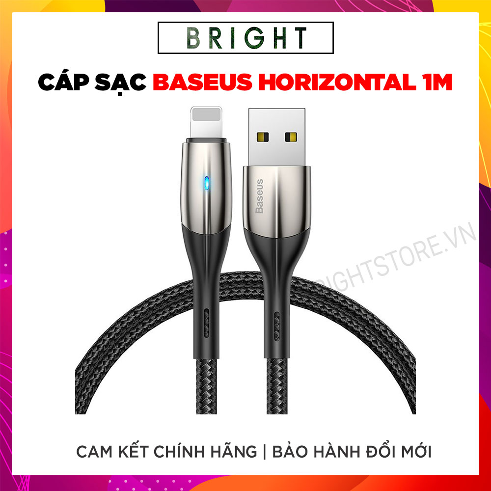 Cáp sạc và truyền dữ liệu tốc độ cao Baseus Horizontal Data Lightning cho iPhone iPad ( 2.4A,Indicator Lamp,Fast Charing)