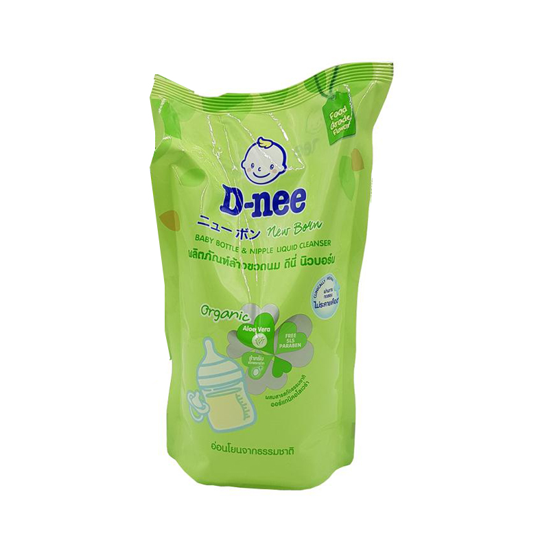Combo 2 BỊCH Nước rửa bình sữa và rau quả Dnee 600ml TẶNG 1 cọ rửa bình sữa màu ngẫu nhiên