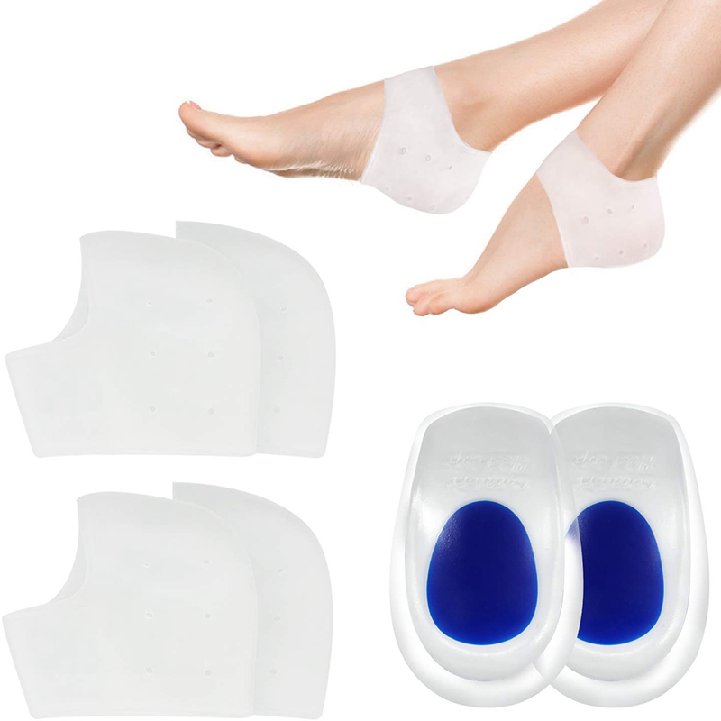 Ejoyous 1 Pair Silicone Gel Heel Protector Plantar Fasciitis Pain Relief  Cushion Unisex, Silicone Gel Heel Protector, Heel Cushion