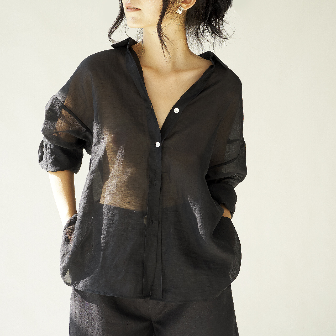 Áo sơ mi lụa xước 2ND DATE TOP036B