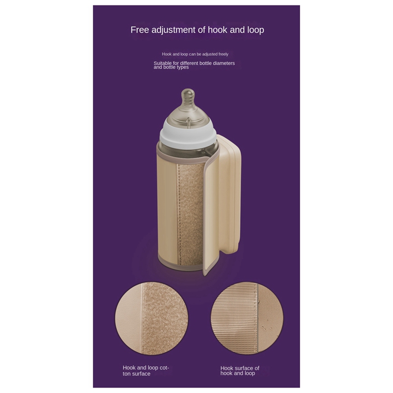 1Set Bottle Heating Jacket 6Levels Adjustment Temperature Display Bottle Heater Portable Baby Bottle Heater 6000Amh C