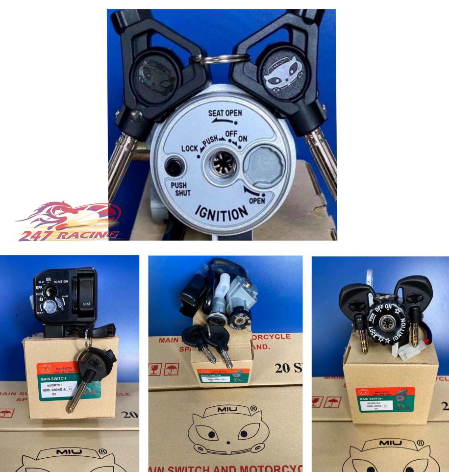 Ổ Khóa MIU 8 cạnh Thái Lan gắn xe máy Wave Dream Airblade Sirius Exciter Future SH Lead Vision chính hãng