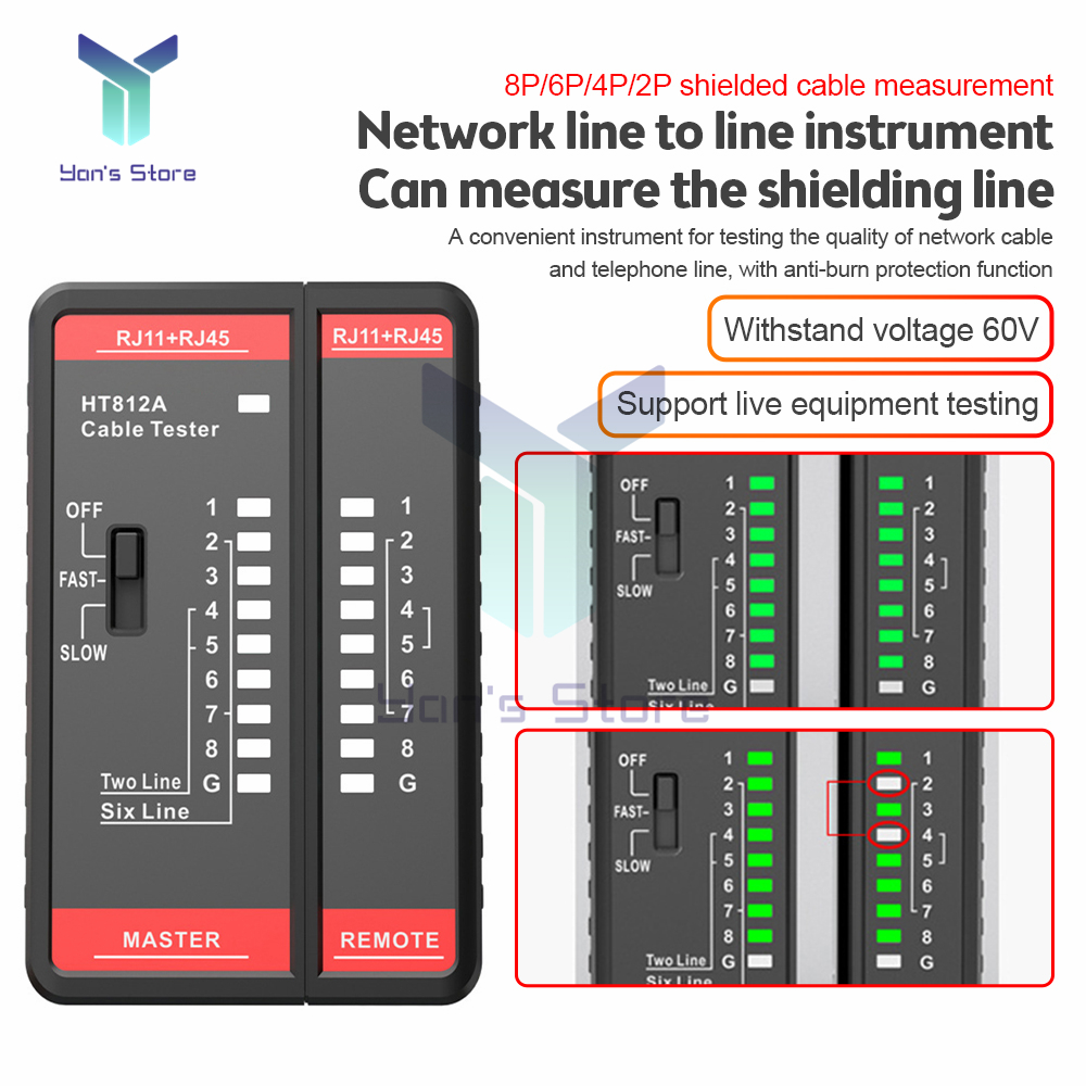 Wire Telephone Line Test Meter Ht812a Utp Lan Cable Finder Rj11 Rj45 ...