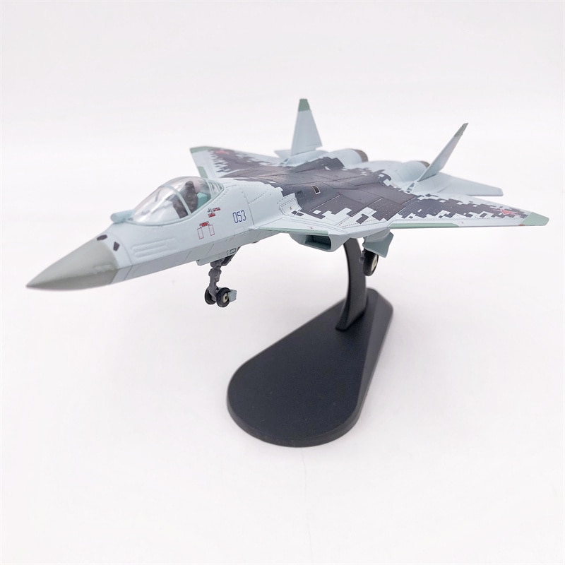 Diecast metal alloy 1/100 scale n su 57 su57 fighter airplane aircraft model su-57 plane model toy for collection