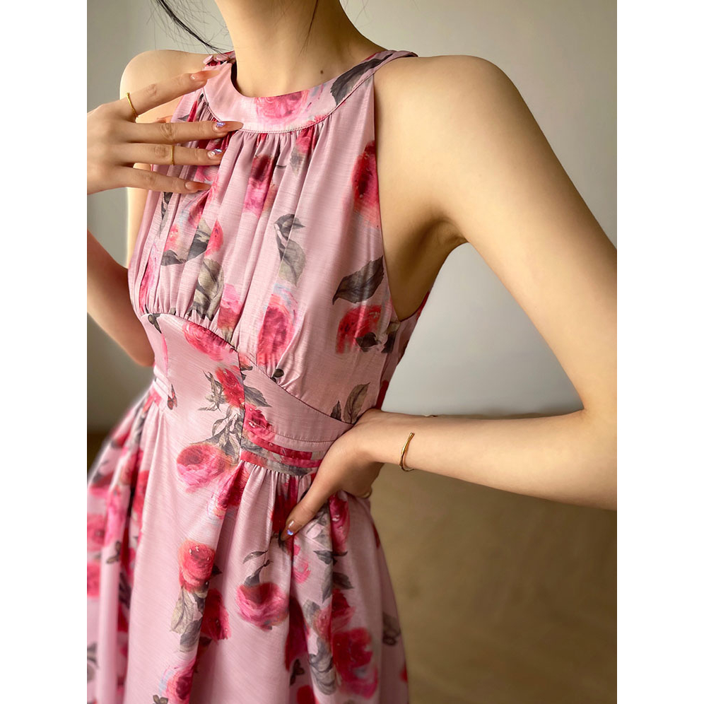 Đầm Sát Nách Hoa Hồng Độc Đáo – Vh82