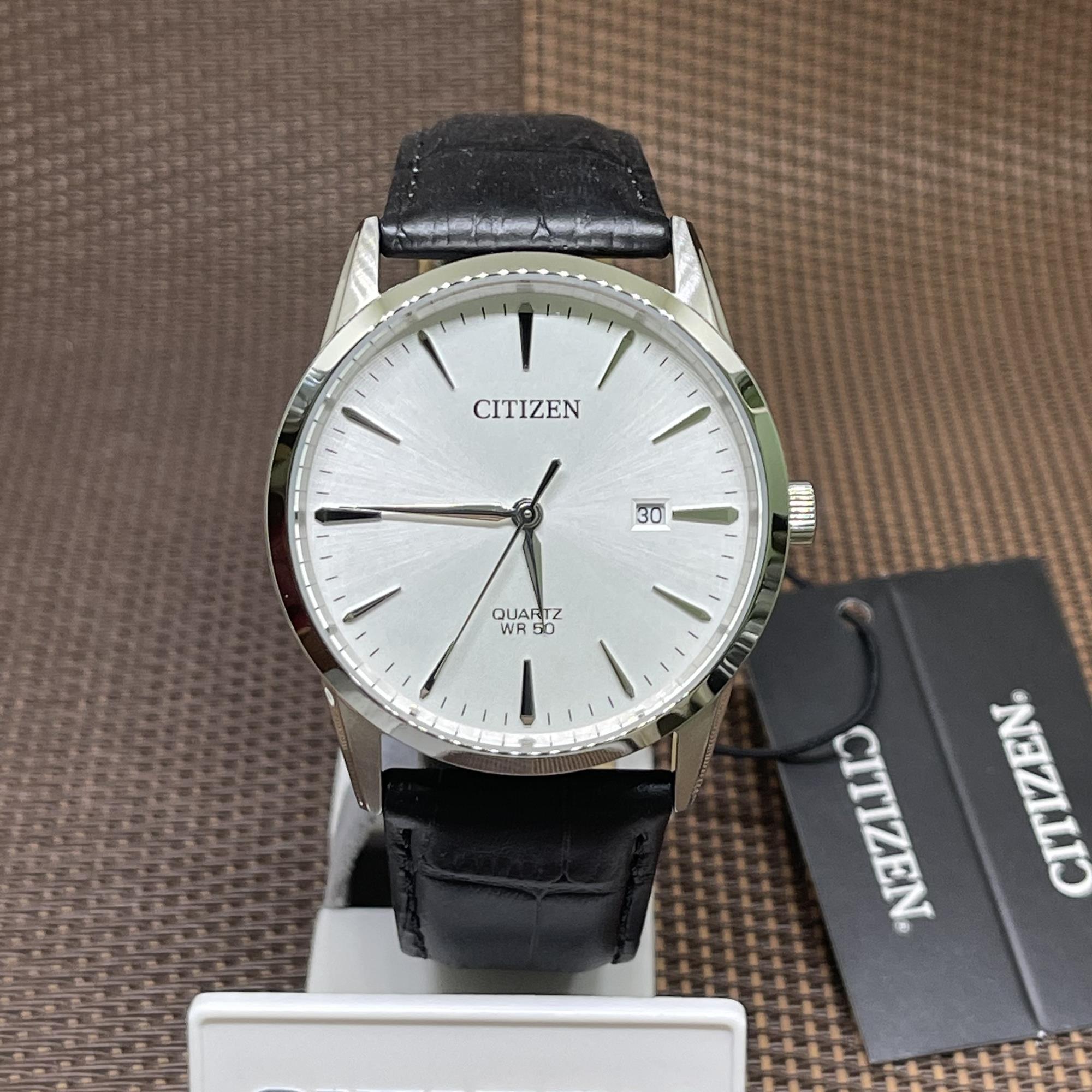 Original] Citizen BI5000-10A Quartz Silver Analog Black Leather Strap Men  Watch | Lazada Singapore