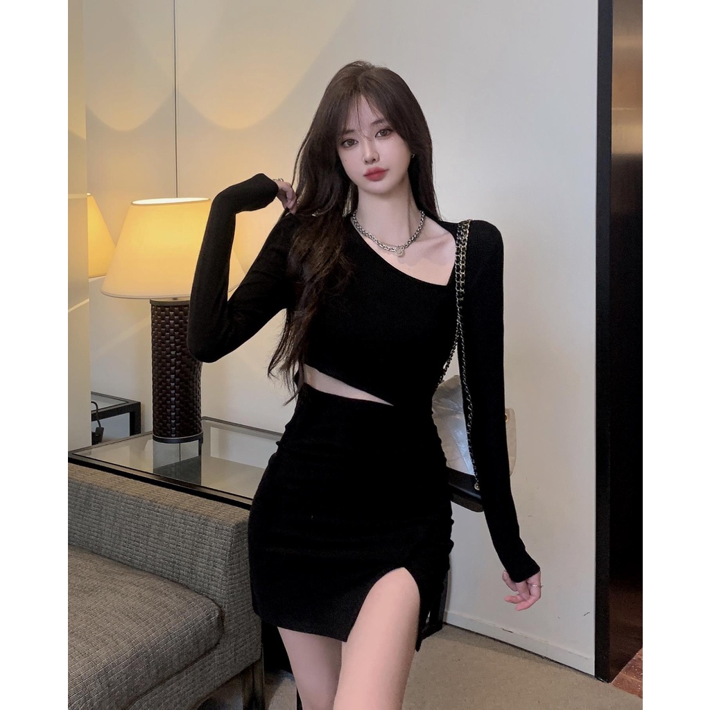 Đầm đen cut eo siêu cháy cho các nàng