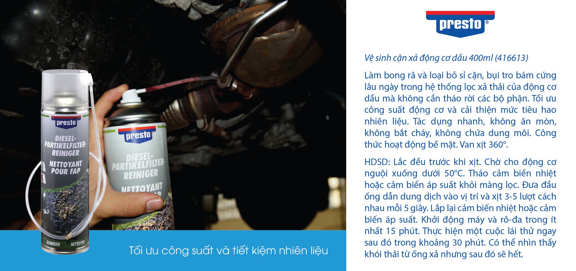 Dung Dịch Vệ Sinh Bầu Lọc Khí Thải - Presto DPF Catalytic Cleaner 416613 thumbnail
