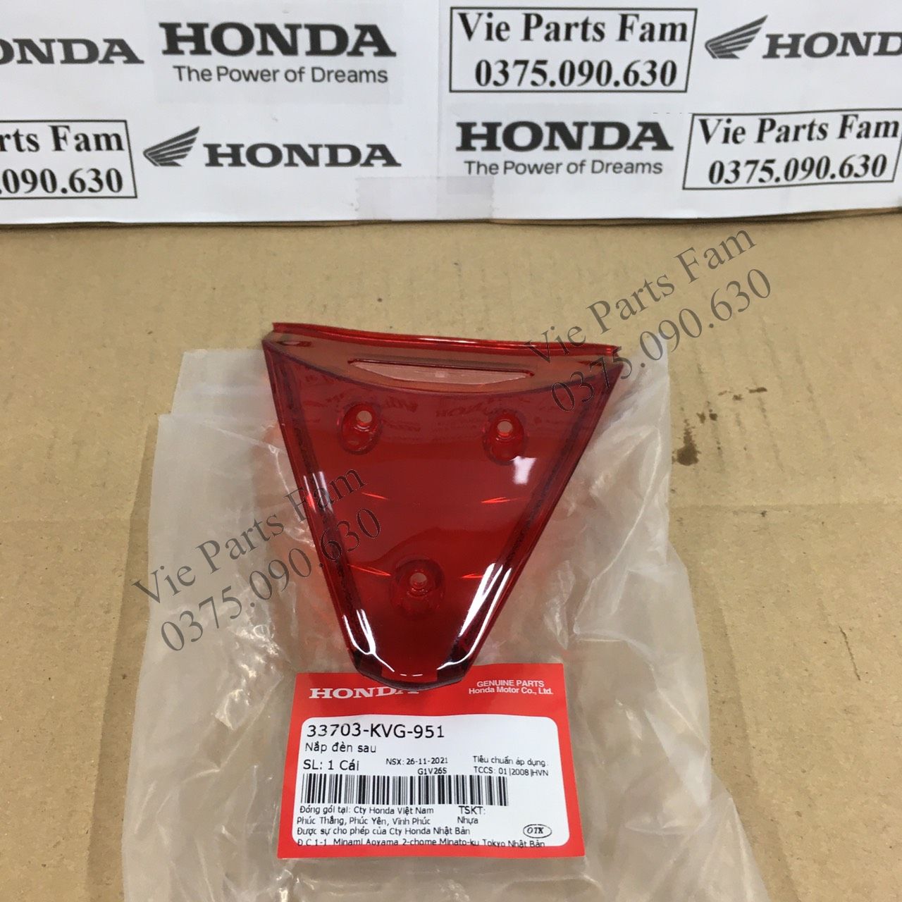 Nắp chụp đèn hậu air blade 110 đời đầu, ab 110 đời đầu , hàng din honda mới 100%